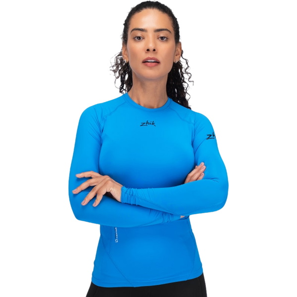 2026 Zhik Womens Eco Spandex LT Long Sleeve Baselayer Top DTP-0163-W-CYA - Cyan